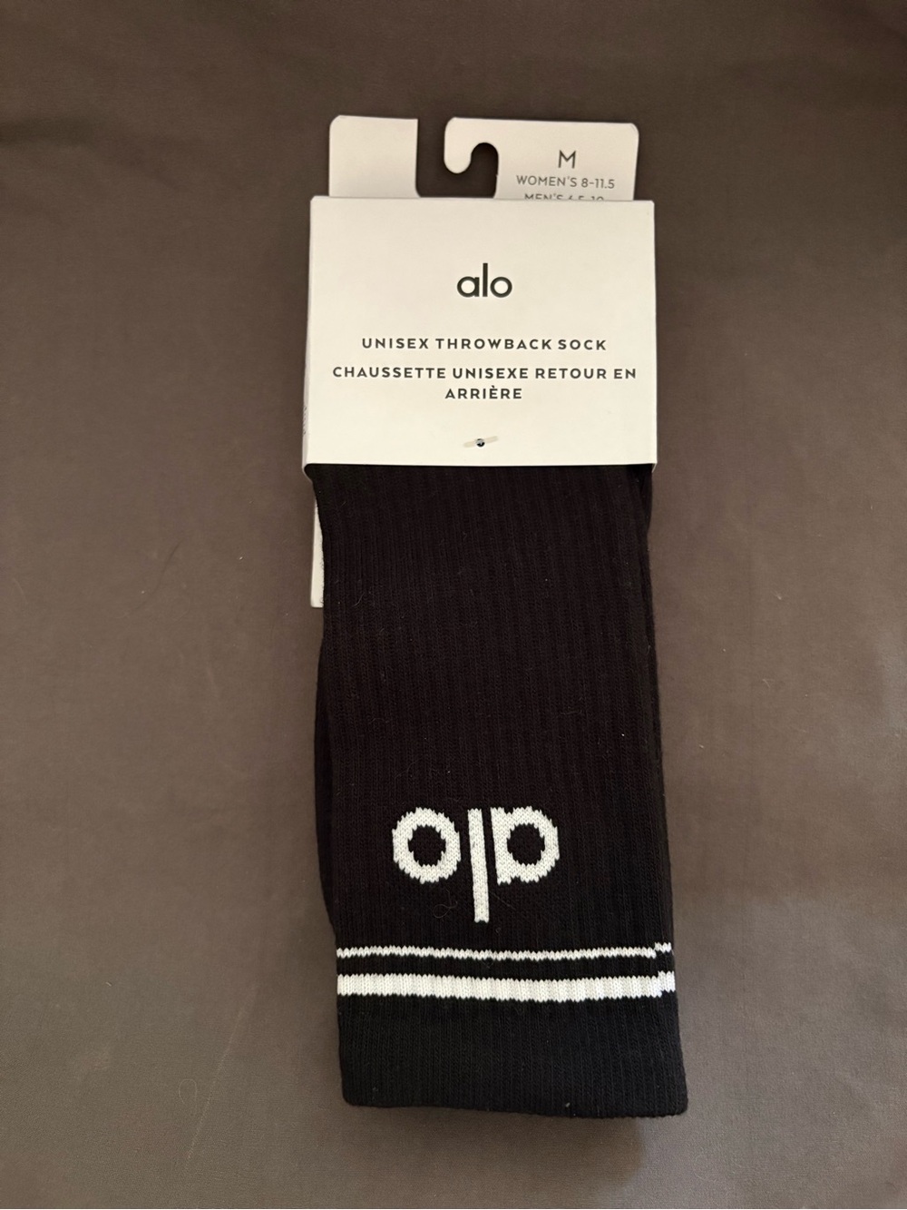 ALO Yoga Women's Throwback Socks - Black with White Stripes